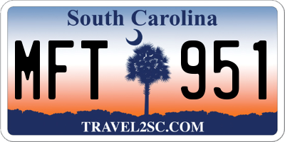 SC license plate MFT951
