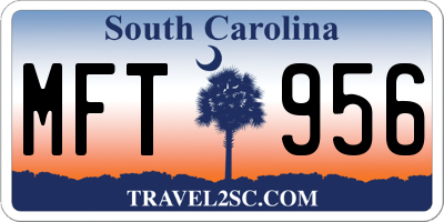 SC license plate MFT956