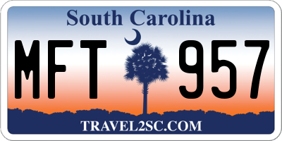 SC license plate MFT957