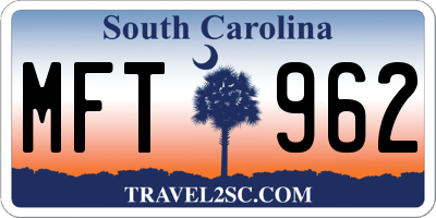 SC license plate MFT962