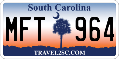 SC license plate MFT964