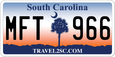 SC license plate MFT966