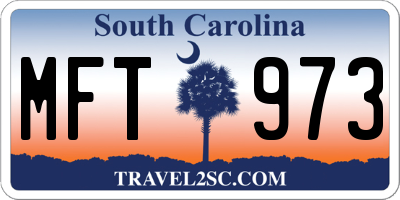 SC license plate MFT973