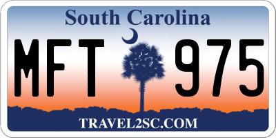 SC license plate MFT975
