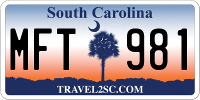 SC license plate MFT981