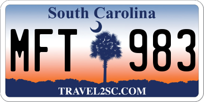 SC license plate MFT983