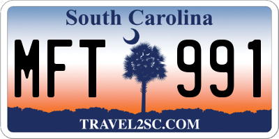 SC license plate MFT991