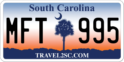 SC license plate MFT995