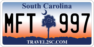 SC license plate MFT997