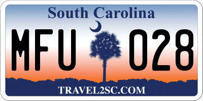 SC license plate MFU028