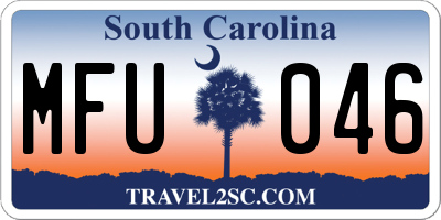 SC license plate MFU046