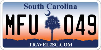 SC license plate MFU049