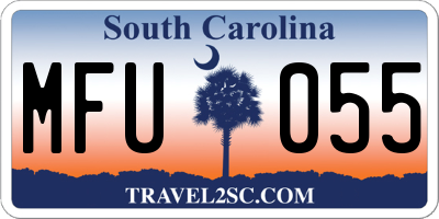 SC license plate MFU055