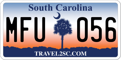 SC license plate MFU056