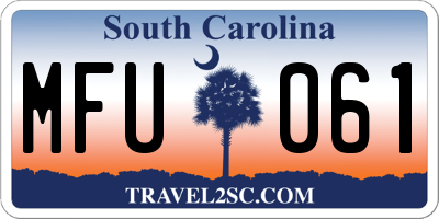 SC license plate MFU061