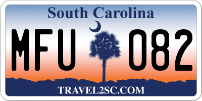 SC license plate MFU082
