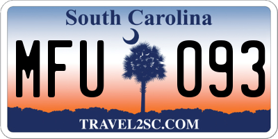 SC license plate MFU093