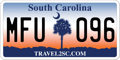 SC license plate MFU096