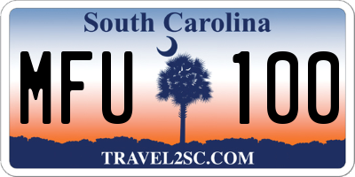 SC license plate MFU100