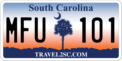 SC license plate MFU101