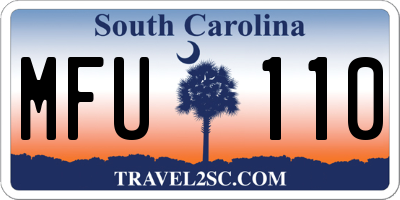 SC license plate MFU110