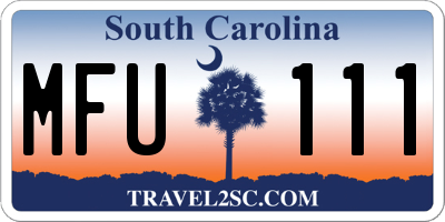 SC license plate MFU111