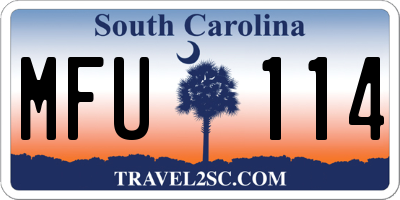 SC license plate MFU114