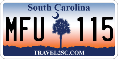 SC license plate MFU115
