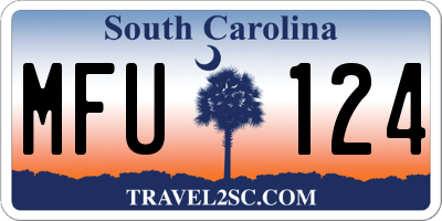 SC license plate MFU124