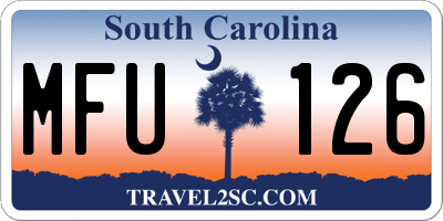 SC license plate MFU126