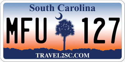 SC license plate MFU127