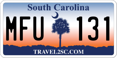 SC license plate MFU131