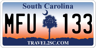 SC license plate MFU133