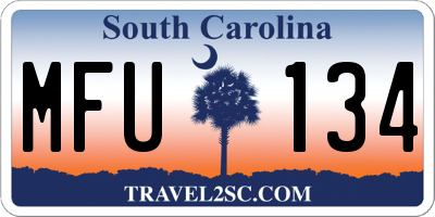 SC license plate MFU134