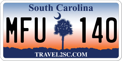 SC license plate MFU140