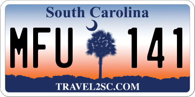 SC license plate MFU141