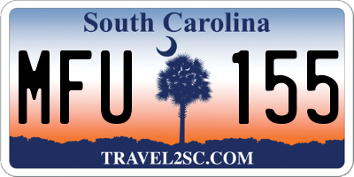 SC license plate MFU155