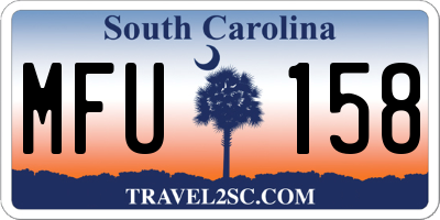SC license plate MFU158