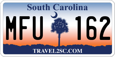 SC license plate MFU162