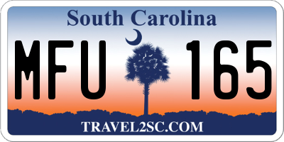 SC license plate MFU165