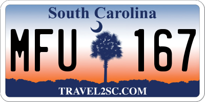SC license plate MFU167
