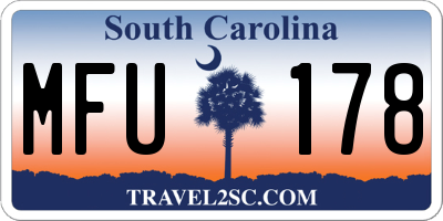 SC license plate MFU178