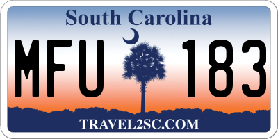 SC license plate MFU183