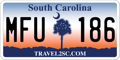 SC license plate MFU186