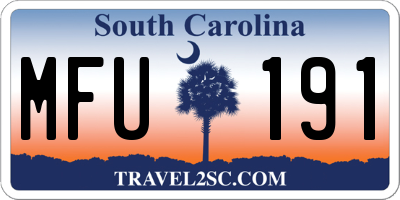 SC license plate MFU191
