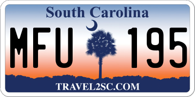 SC license plate MFU195