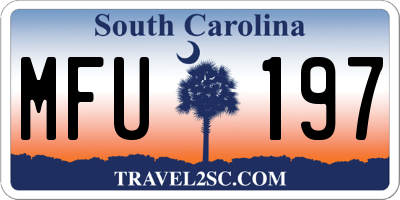 SC license plate MFU197