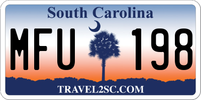 SC license plate MFU198