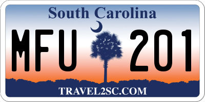 SC license plate MFU201