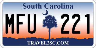 SC license plate MFU221